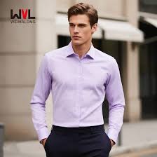 Executive Prestige Men’s Official Cotton Shirt – Purple Long Sleeve Office Wear