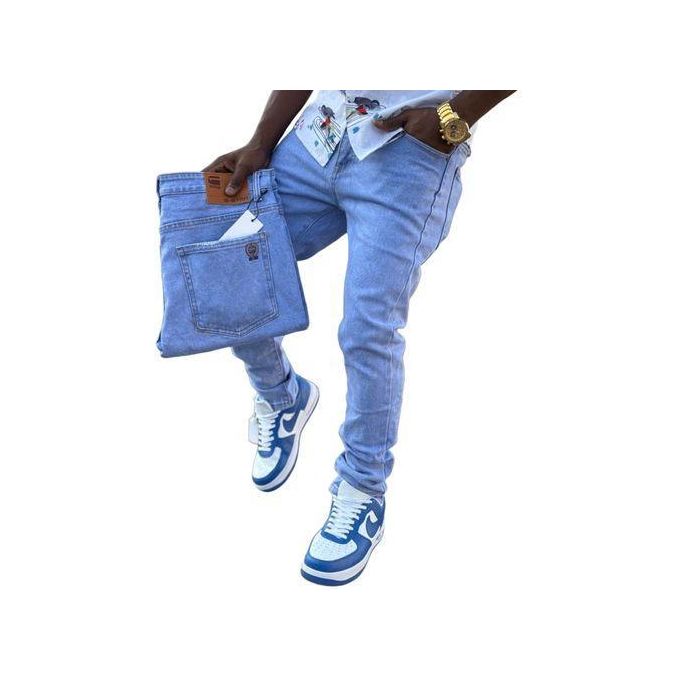 UrbanFlex Men’s Slim Fit Denim Jeans – Sky Blue Casual Fashion Pants (Sizes 30–40)