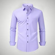 Executive Prestige Men’s Official Cotton Shirt – Purple Long Sleeve Office Wear