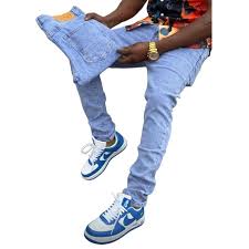 UrbanFlex Men’s Slim Fit Denim Jeans – Sky Blue Casual Fashion Pants (Sizes 30–40)