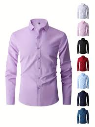 Executive Prestige Men’s Official Cotton Shirt – Purple Long Sleeve Office Wear