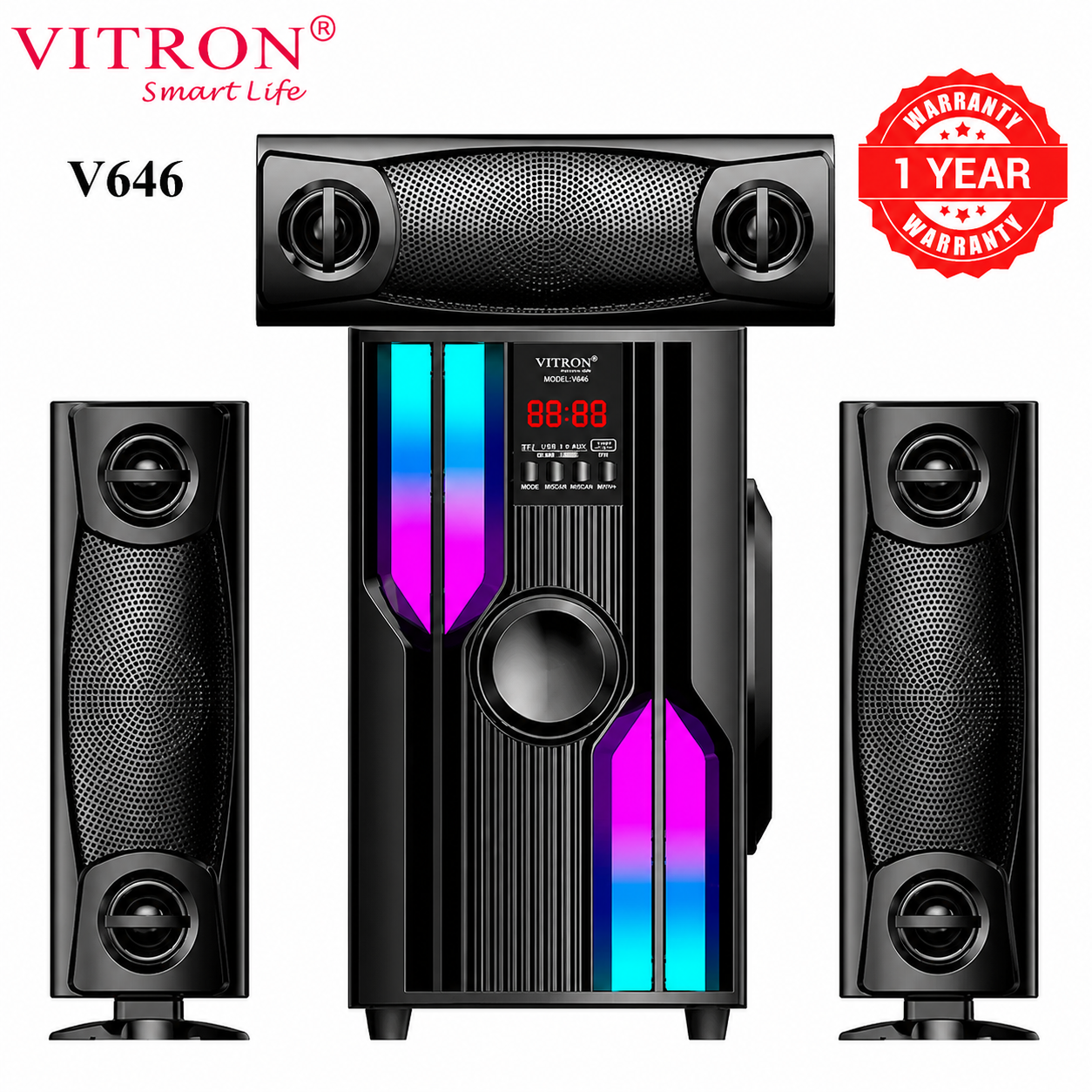 Vitron V646 3.1CH HOME THEATRE SOUND SYSTEM 10000W