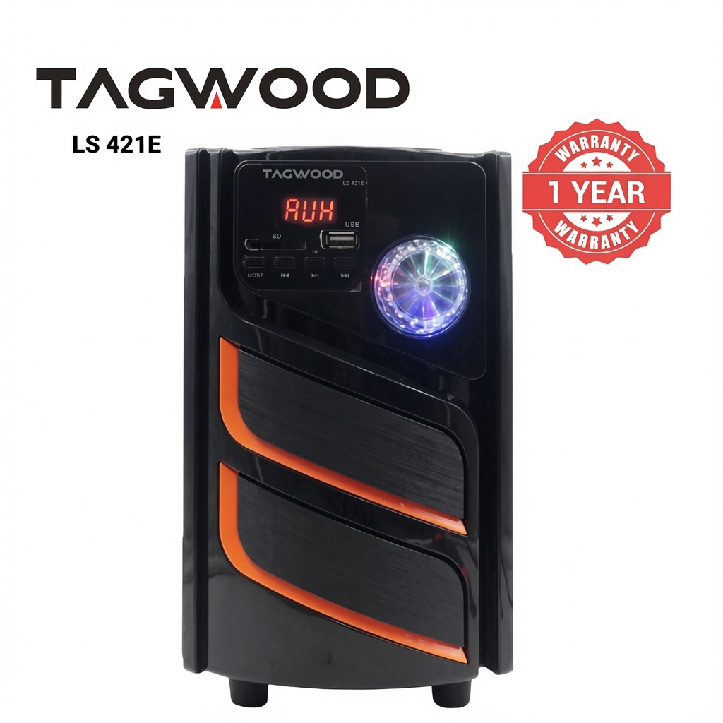 Tagwood LS 421E 2.1 Channel Bluetooth Multimedia Speaker System with Subwoofer speaker bass, LED Lights & Remote Control