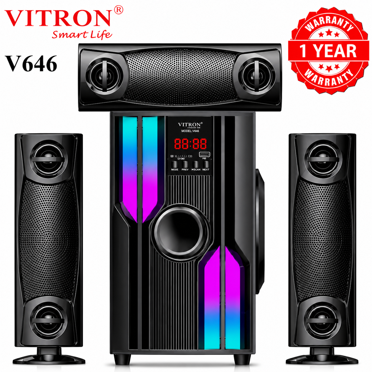 Vitron V646 3.1CH HOME THEATRE SOUND SYSTEM 10000W