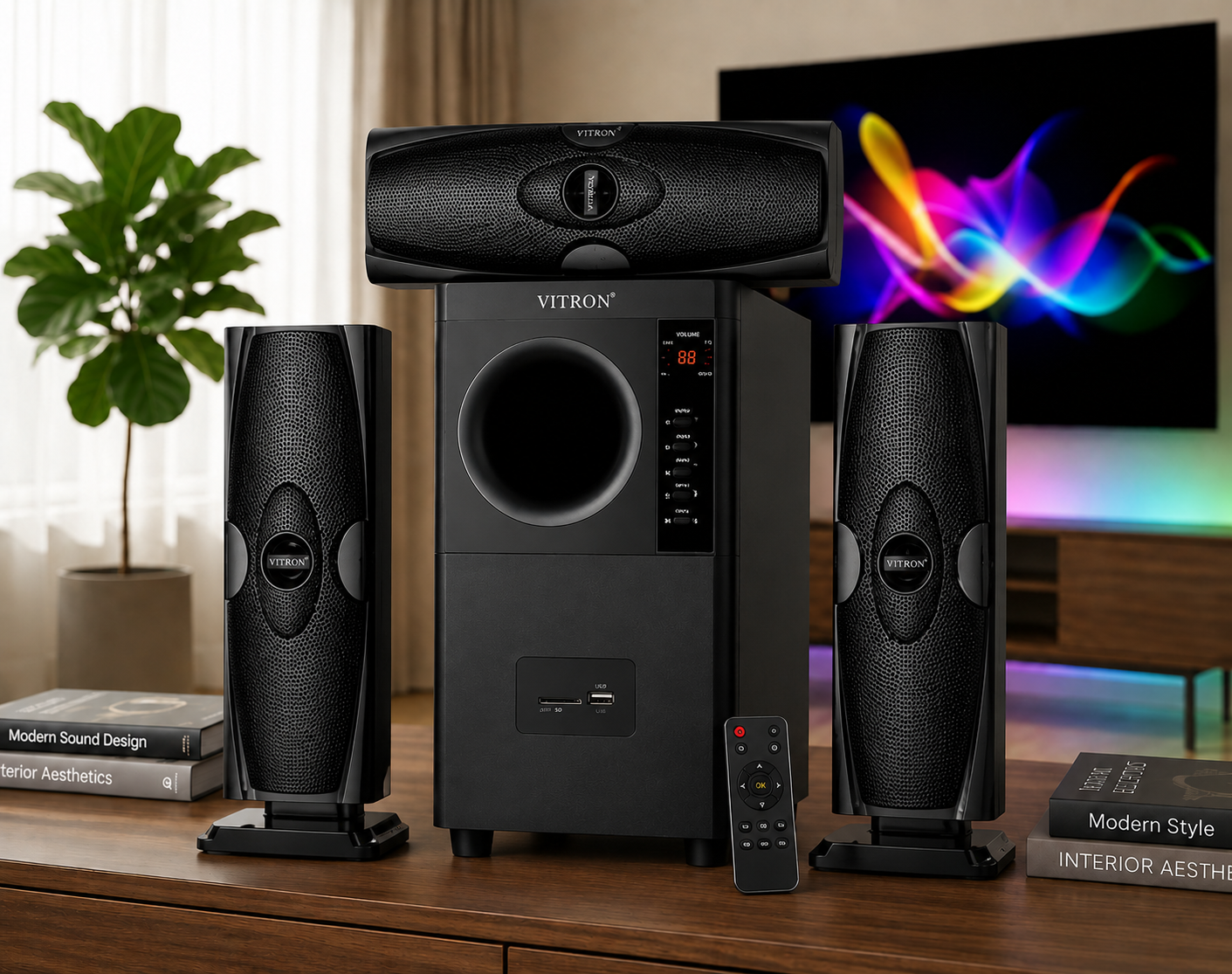 Vitron V635 3-In-1 10,000 Watts Bluetooth Enabled Sub Woofer Sound System -USB,FM