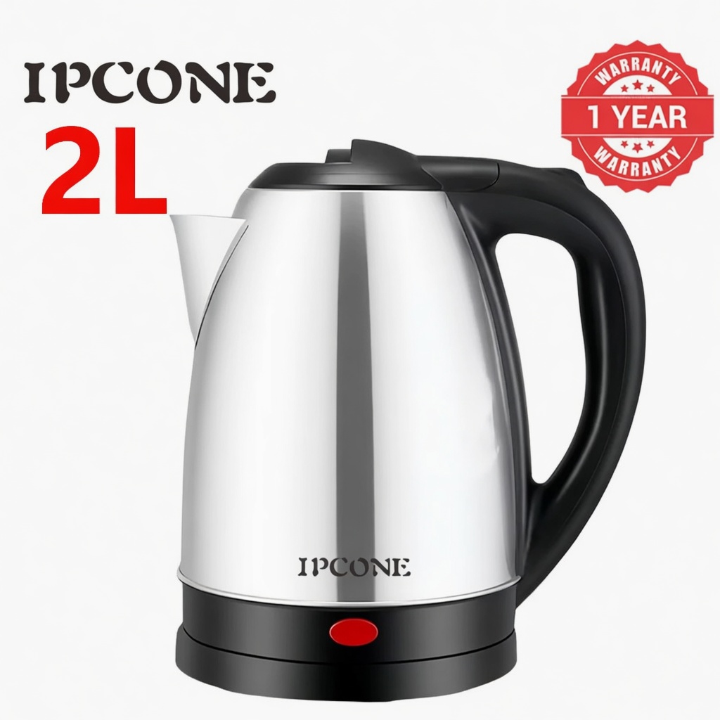 IPCONE Kettle 2L 1500W Energy Efficient Jug Cordless Stainless Steel Electric Water Kettle Boiling one year warrany