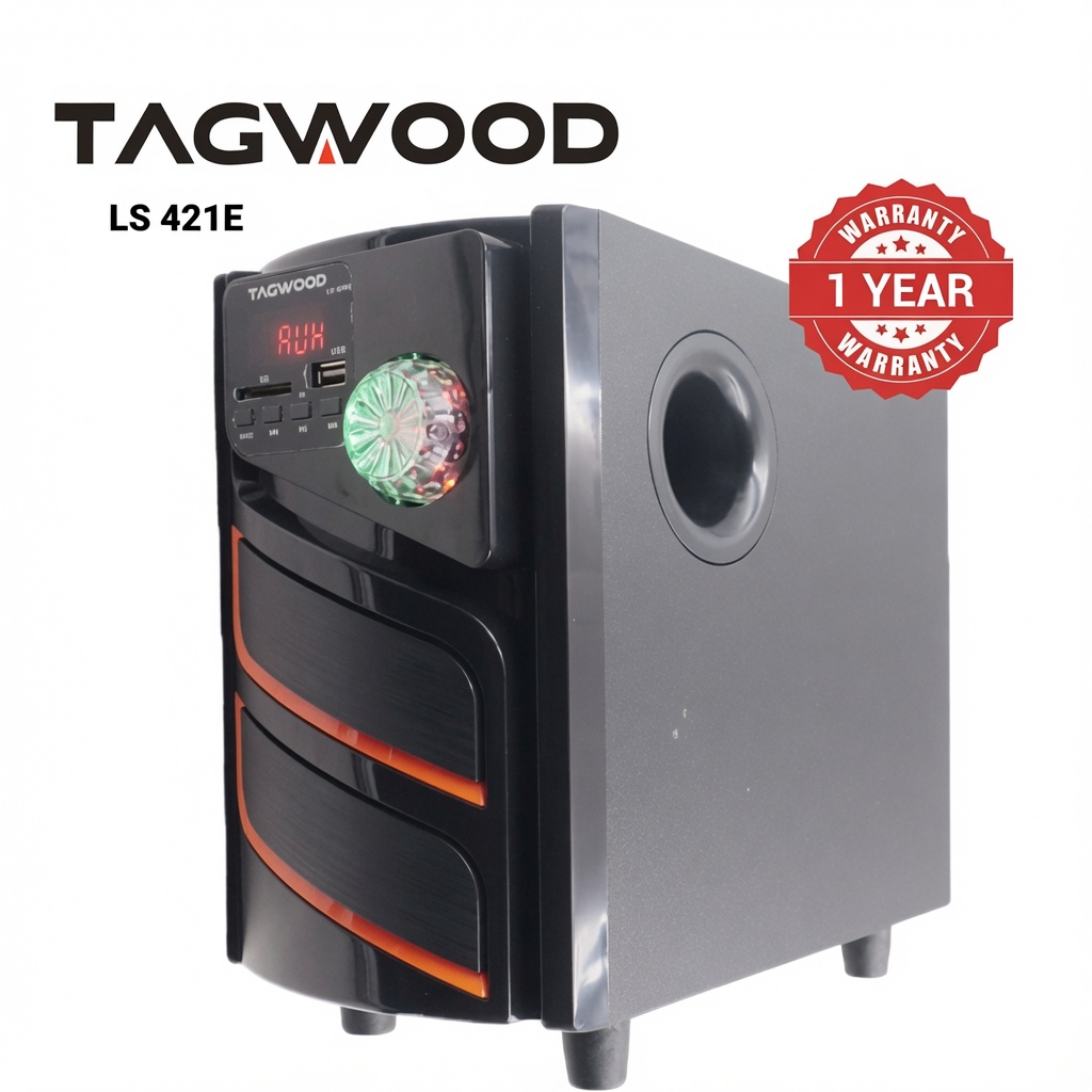 Tagwood LS 421E 2.1 Channel Bluetooth Multimedia Speaker System with Subwoofer speaker bass, LED Lights & Remote Control