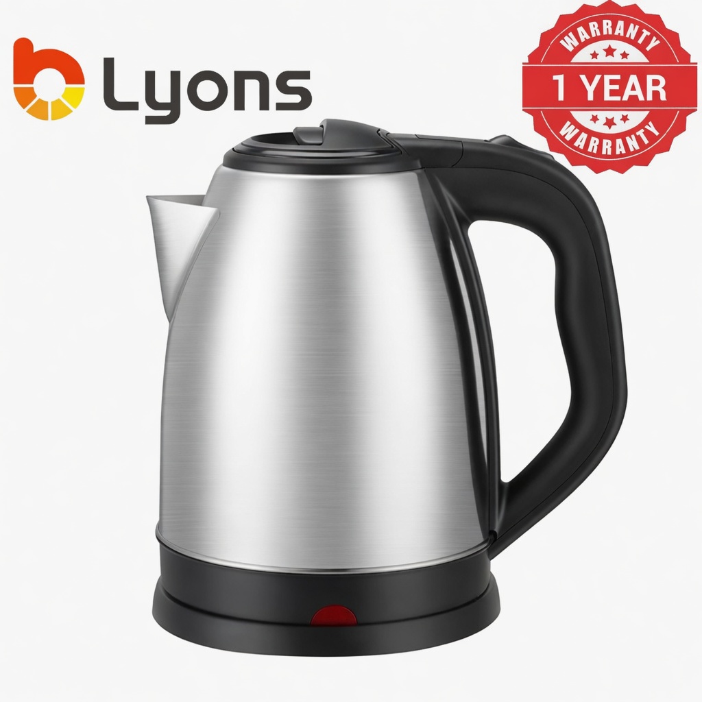 LYONS 1.8L Cordless Stainless Steel Electric Kettle (FK-0324 / FK-0301 / FK-0325 / FK-0323) - Silver