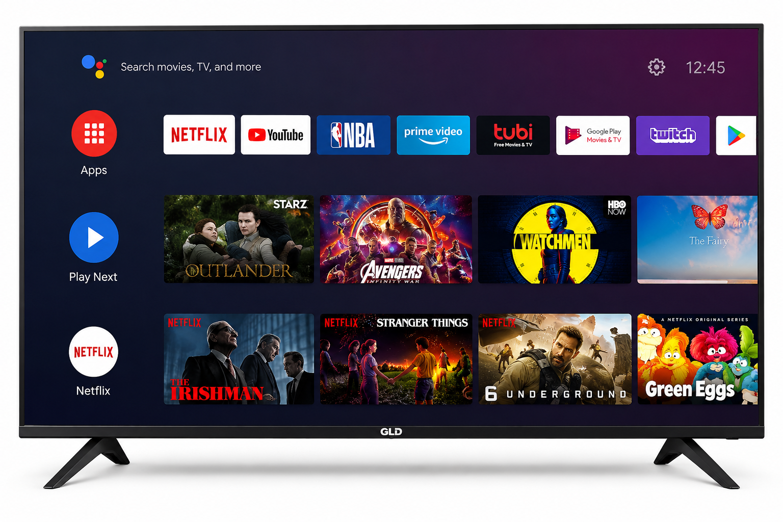 Gld 32" INCH Frameless Smart Android TELEVISION AND DIGITAL TV, App store, Inbuilt decoder, Neflix,YouTube(1 Year Warranty)+FREE TV Guard+Extension+BRACKET