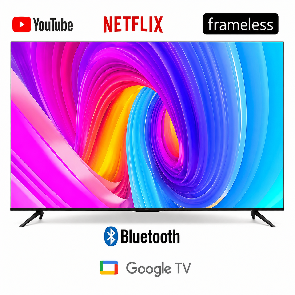 Gld 32" INCH Frameless Smart Android TELEVISION AND DIGITAL TV, App store, Inbuilt decoder, Neflix,YouTube(1 Year Warranty)+FREE TV Guard+Extension+BRACKET