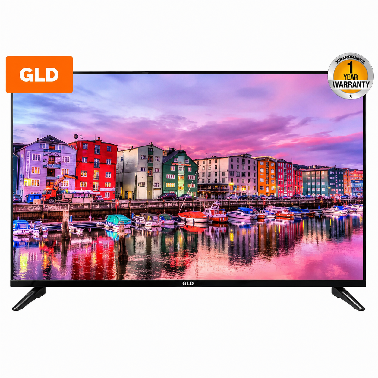 Gld 43 Inch High Quality FHD QLED Smart Android TV (Android, Bluetooth, WiFi, Frameless Design) – Inbuilt Decoder + Free TV Guard, Bracket & Extension
