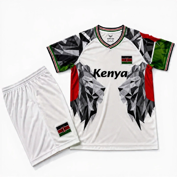NEW KIDS KENYA NATIONAL TEAM FOOTBALL 2 IN1 JERSEY AND SHORTS SET. 2 PIECE FOOTBALL KIT DESIGNED FOR COMFORT AND PERFORMANCE,FEATURING AN OFFICIAL INSPIRED KENYA GRAPHICS  MADE FROM LIGHTWEIGHT FABRIC