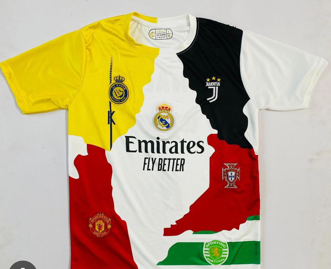 NEW  KIDS MULTICOLOR  2 PIECE FOOTBALL JERSEY AND SHORTS SET. KIDS FOOTBALL JERSEY AND SHORTS PREMIUM SPORTSWEAR ,FEATURING A UNIQUE MULTI STYLE MASHUP DESIGN WITH LIGHTWEIGHT AND BREATHABLE FABRIC.