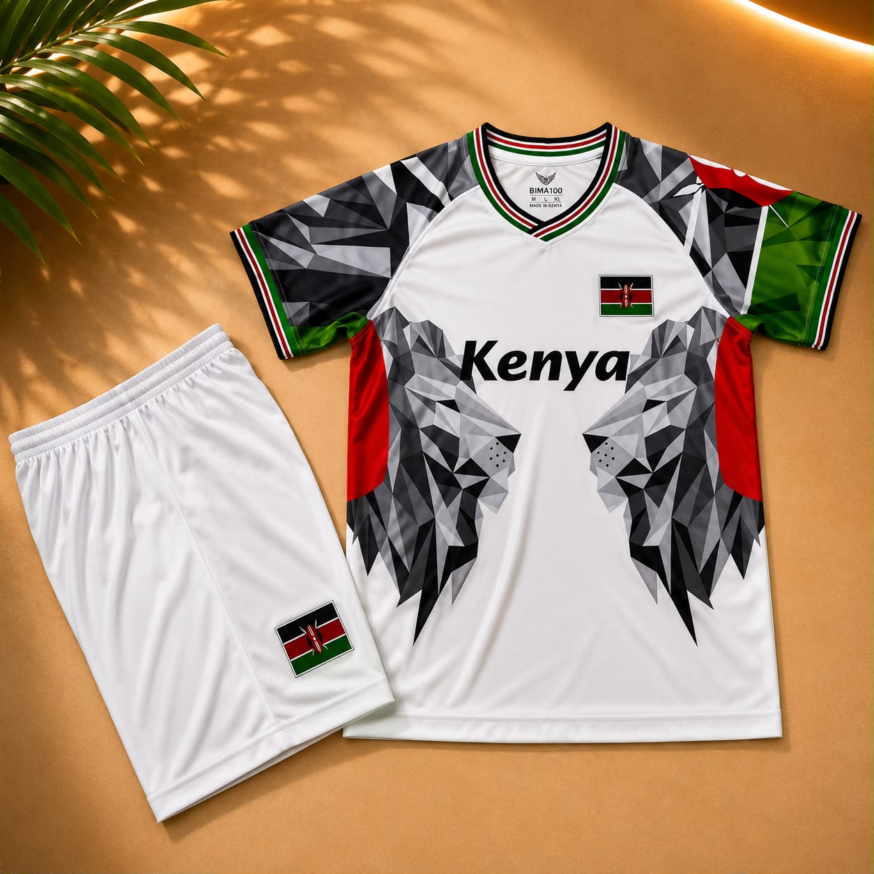 NEW KIDS KENYA NATIONAL TEAM FOOTBALL 2 IN1 JERSEY AND SHORTS SET. 2 PIECE FOOTBALL KIT DESIGNED FOR COMFORT AND PERFORMANCE,FEATURING AN OFFICIAL INSPIRED KENYA GRAPHICS  MADE FROM LIGHTWEIGHT FABRIC