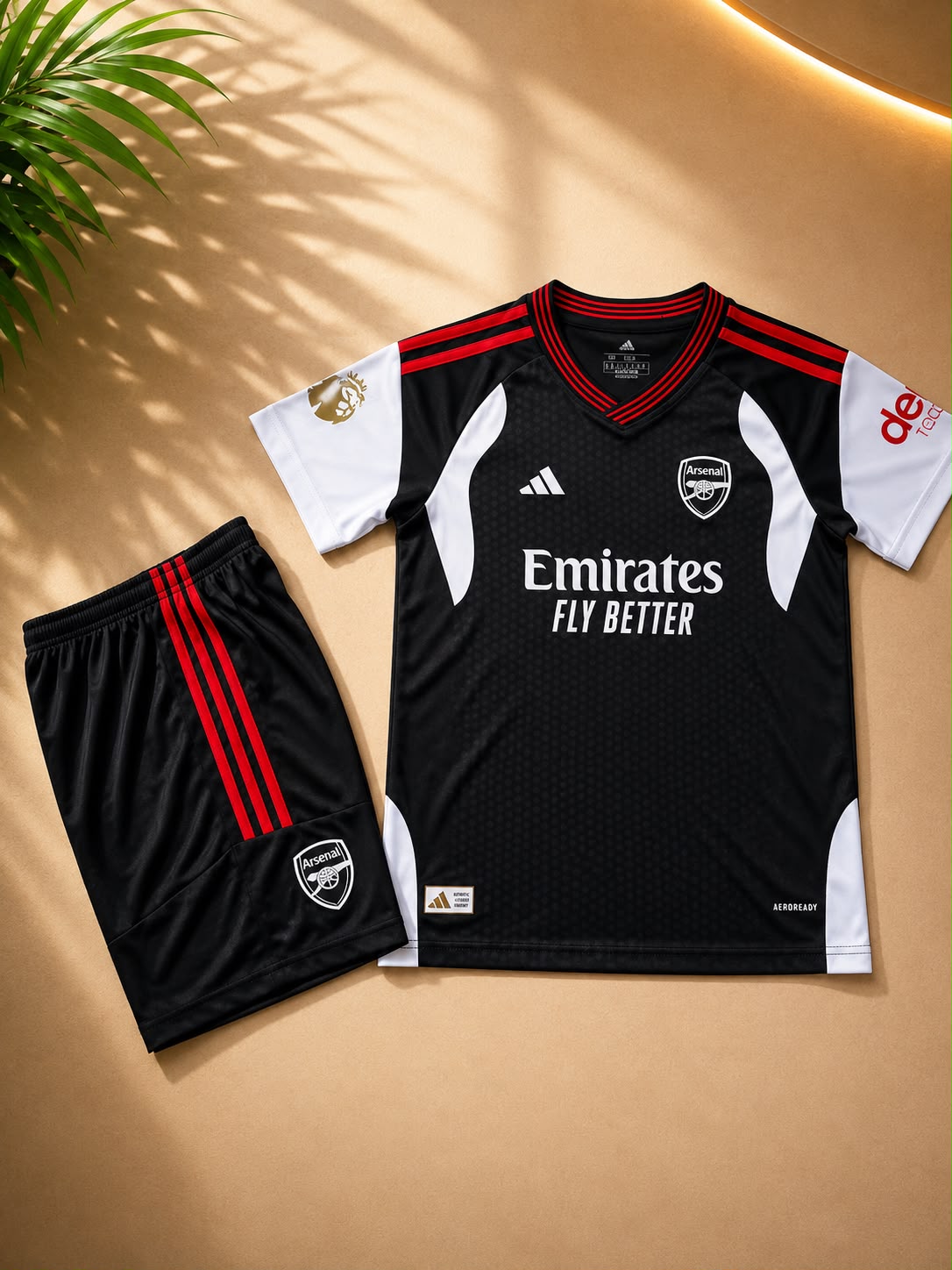 New arrival 2025/26 2in1Premium Kids football set; Jersey + Shorts Set. Let your young Gunner show their passion for football with this stylish Kids Football Kit Crafted from lightweight fabric
