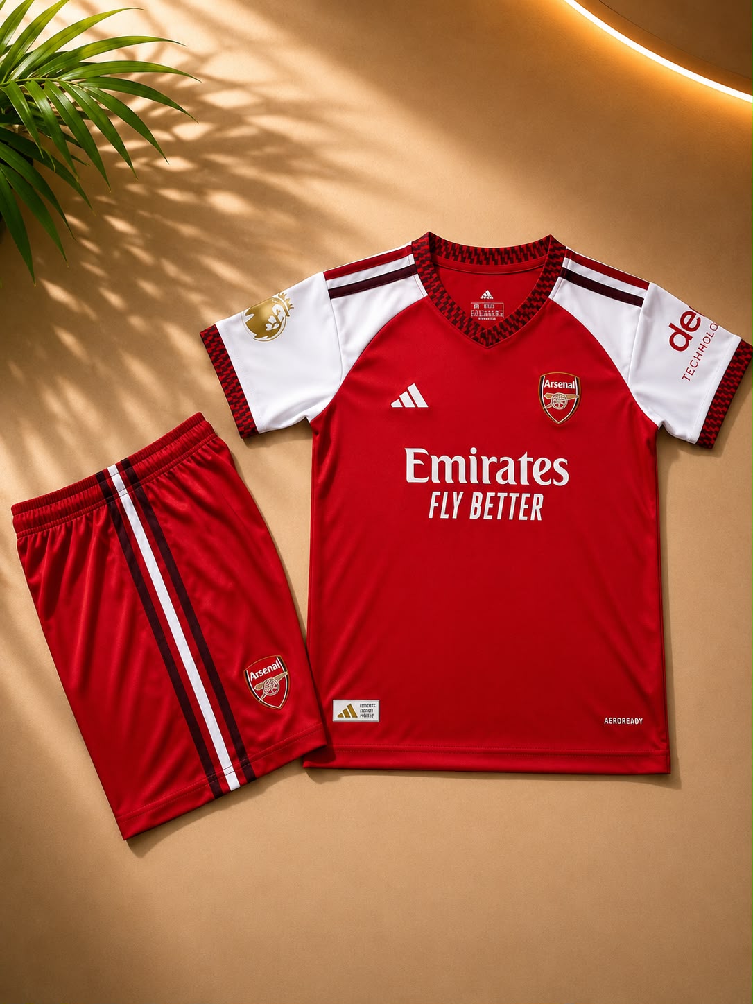 New arrival 2025/26 2in1Premium Kids football set; Jersey + Shorts Set. Let your young Gunner show their passion for football with this stylish Kids Football Kit Crafted from lightweight fabric