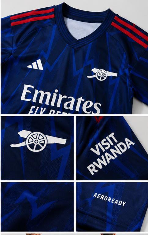 New arrival 2025/26 2in1Premium Kids football set; Jersey + Shorts Set. Let your young Gunner show their passion for football with this stylish Kids Football Kit Crafted from lightweight fabric