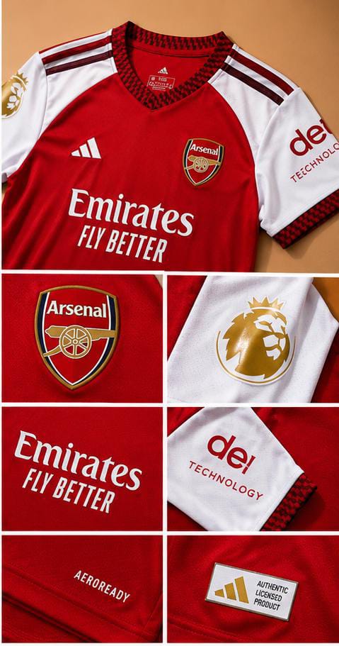 New arrival 2025/26 2in1Premium Kids football set; Jersey + Shorts Set. Let your young Gunner show their passion for football with this stylish Kids Football Kit Crafted from lightweight fabric