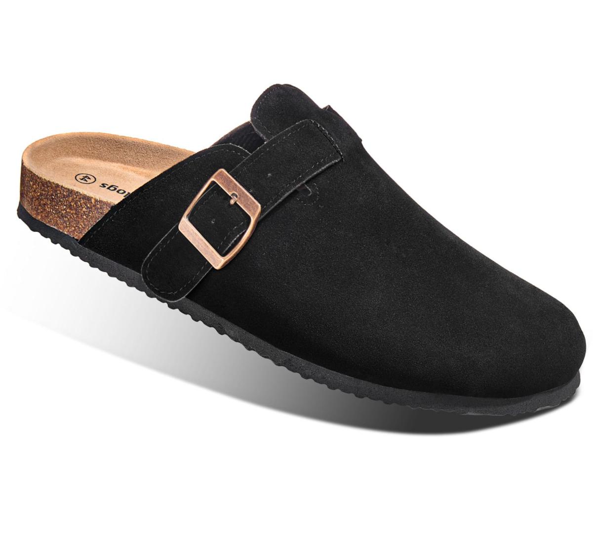BULLIANT Clogs Slippers Sandals Nurse Work Shoes Men Women,Fleece-Lined Upper+Memory FOAD Cushioned Cork-Footbed