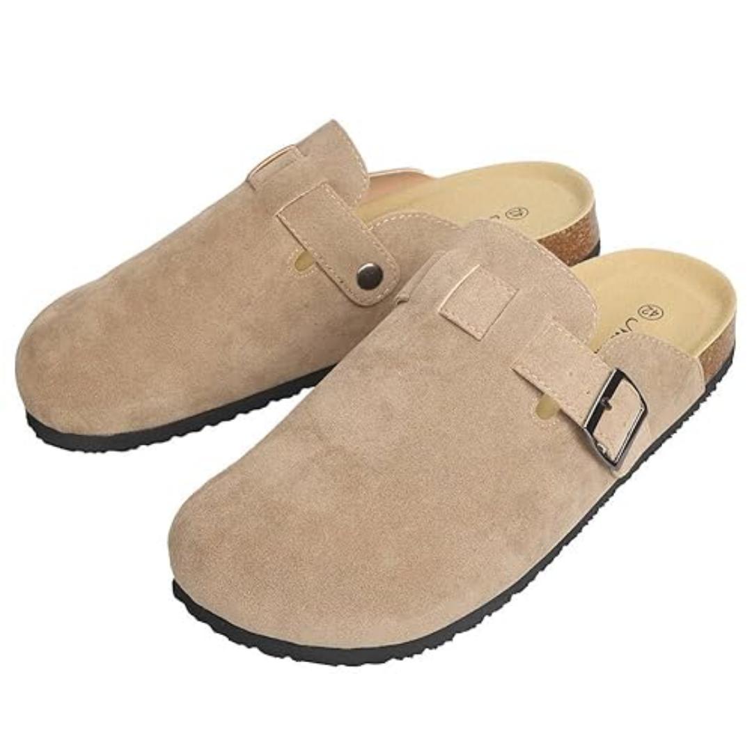 BULLIANT Clogs Slippers Sandals Nurse Work Shoes Men Women,Fleece-Lined Upper+Memory FOAD Cushioned Cork-Footbed