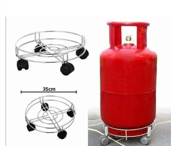 Heavy gauge stainless steel kitchen gas cylinder trolley
