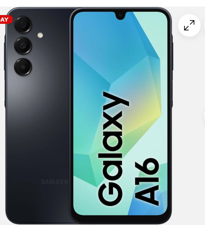 Samsung A16 4 RAM GB +128 ROM Display : Large 6.7-inch Super AMOLED display with bright (FHD+) resolution and 90Hz refresh rate for smooth scrolling  Android OS updates and 6 years of security updates