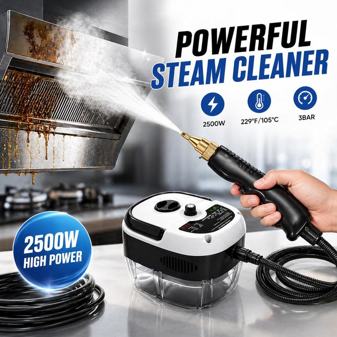 2500W High-Power Steam Cleaner – 105°C Hot Steam, 3-Bar Pressure Deep Cleaning Machine