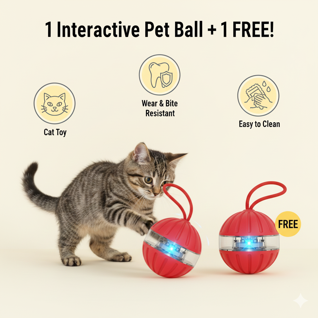 Smart Interactive Pet Ball – Fun Rolling Toy for Cats & Small Pets