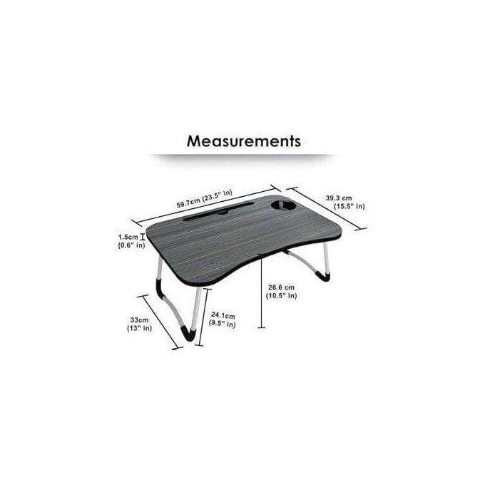 Multi-Purpose Portable Laptop Table, Foldable Wooden Desk For Bed Tray, Laptop Table, Study Table With Mug Holder, Ergonomic, Non-Slip Legs In Bed Table