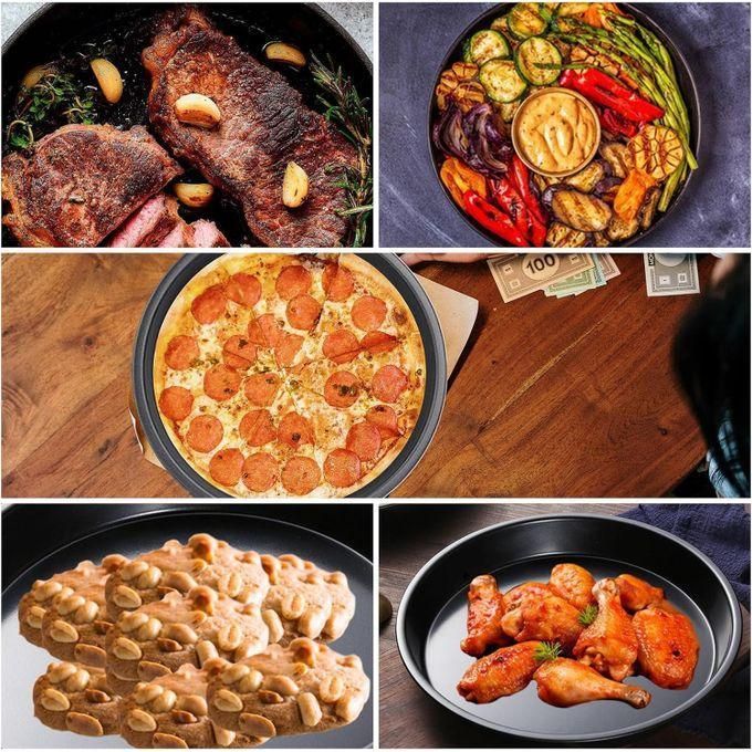 3pcs Pizza Pans Set, Carbon Steel Non Stick Material, Smooth Edges, Sizes: 24cm, 26cm And 27cm