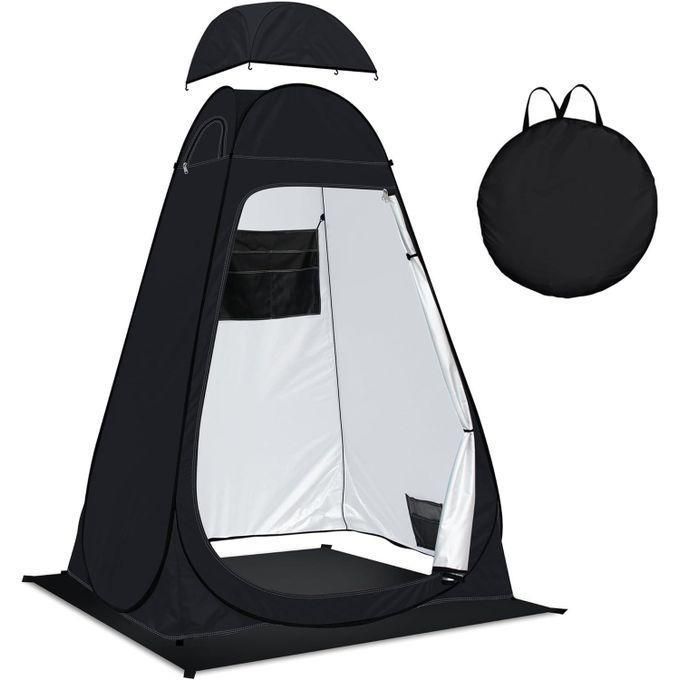 Instant Pop Up Camping Tent - Waterproof, Windproof & UV-Resistant Camping Shelter with Easy Automatic Setup, perfect to use as a bathroom, toilet, changing room during outdoor activities-BLACK