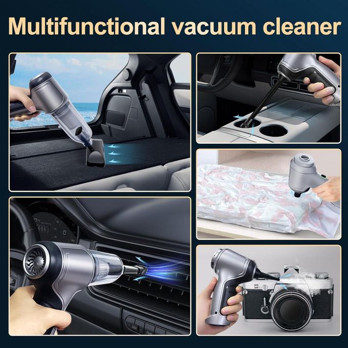 2-in-1 Wireless Car Vacuum Cleaner & Air Duster - 21000PA Suction, Portable, Rechargeable, Compact
