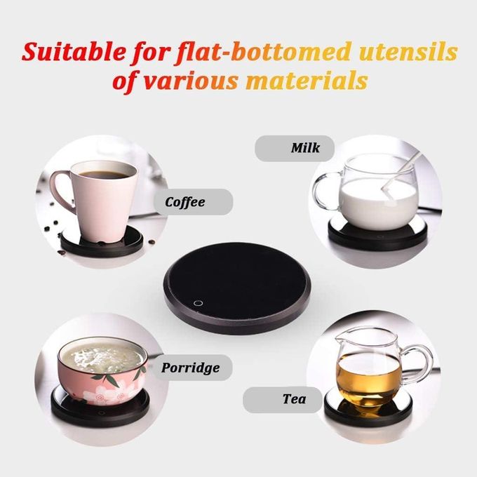 Smart USB Coffee Mug Warmer – Portable Electric Beverage Heater with Touch Control – Universal Compatibility for Glass, Ceramic, and Metal Mugs