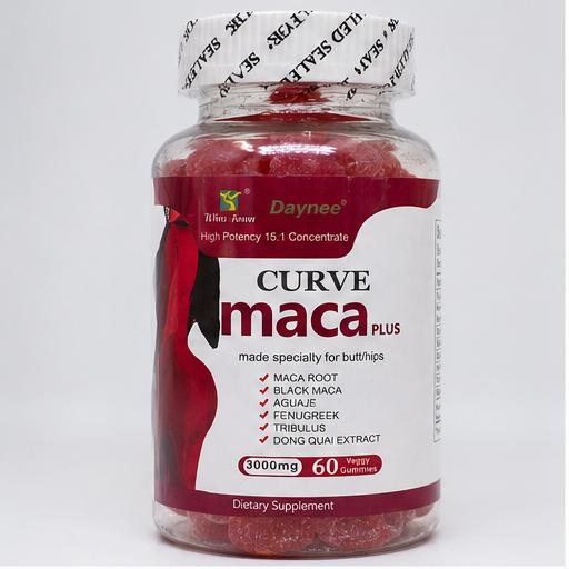 Curve Maca Plus 3000mg Gummies for Women – Hip & Butt Enhancement Supplement with Maca Root, Black Maca, Aguaje, Fenugreek, Tribulus & Dong Quai Extract – 60 Veggie Gummies with 3000mg formula.