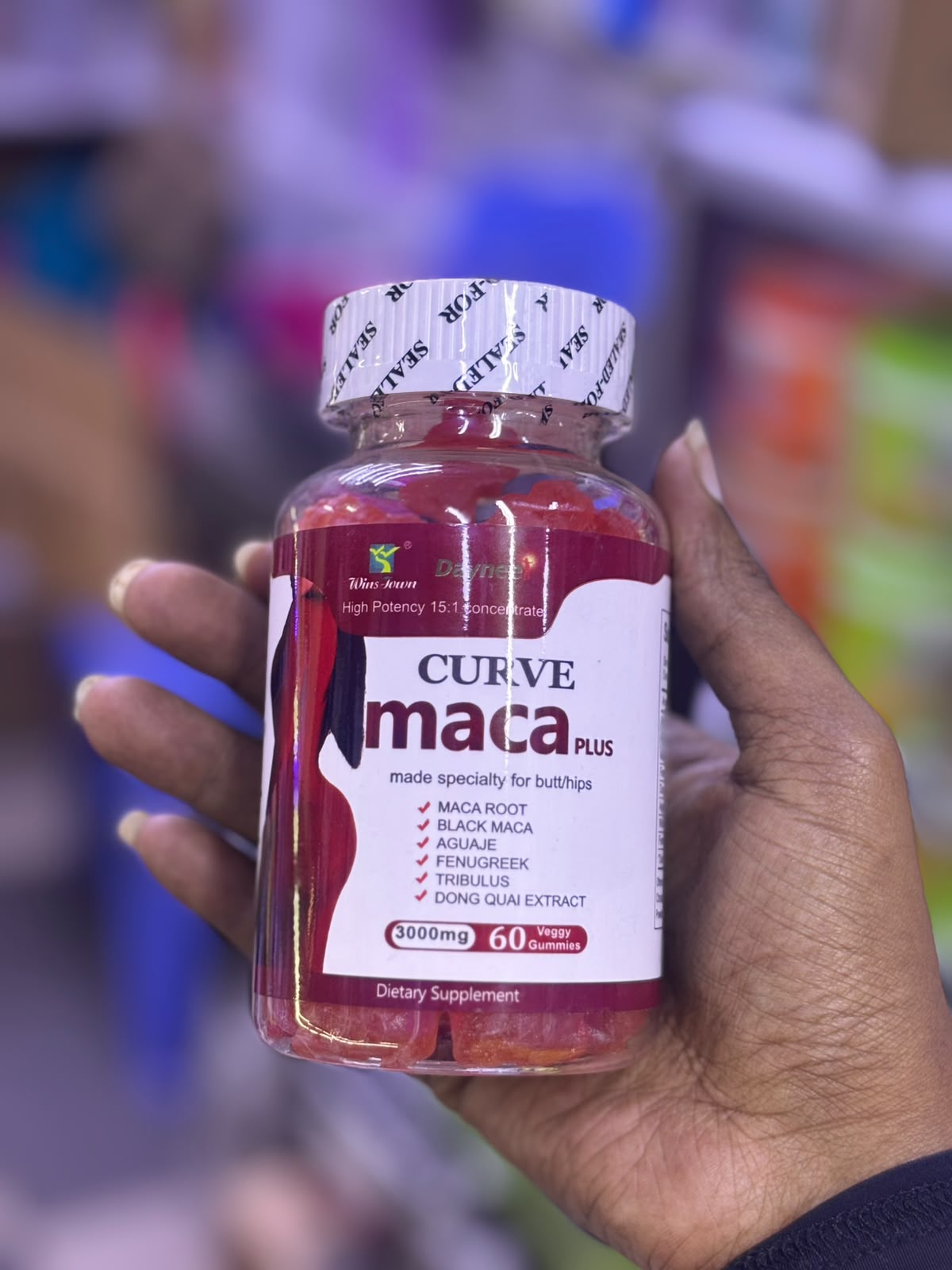 Curve Maca Plus 3000mg Gummies for Women – Hip & Butt Enhancement Supplement with Maca Root, Black Maca, Aguaje, Fenugreek, Tribulus & Dong Quai Extract – 60 Veggie Gummies with 3000mg formula.