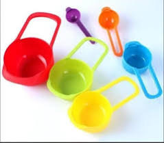 6pcs Multicolor Nesting Measuring Cups and Spoons Set Stackable Plastic Baking Measuring Spoons Kit Kitchen Liquid Powder Measurement Tools Set with Long Handle for Home Baking Cook.
