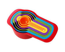 6pcs Multicolor Nesting Measuring Cups and Spoons Set Stackable Plastic Baking Measuring Spoons Kit Kitchen Liquid Powder Measurement Tools Set with Long Handle for Home Baking Cook.