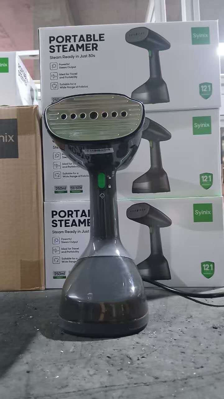 Syinix 1500W Portable Garment Steamer IRSP-1001, Handheld Clothes Fabric Steam Iron, 250ml Water Tank, 30s Fast Heat-Up, Vertical & Horizontal Travel Steamer, Black.