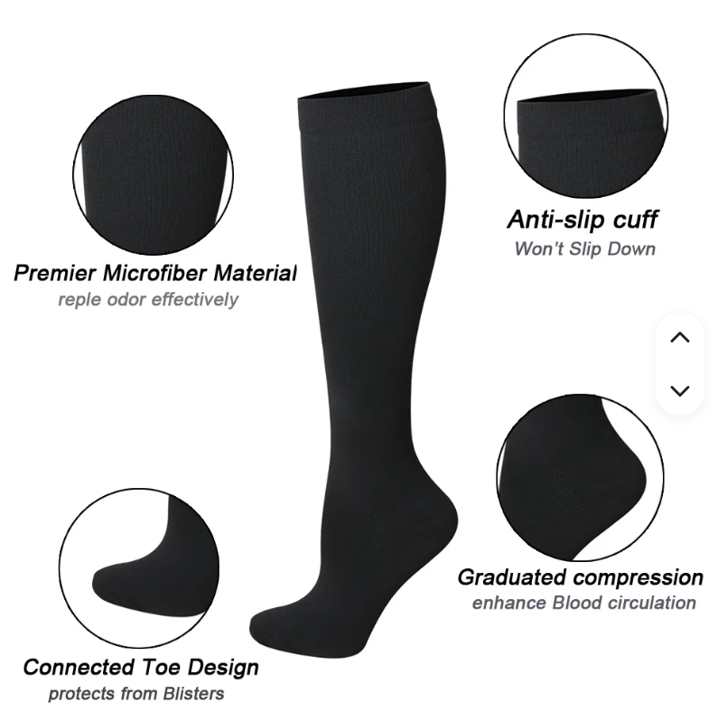 Unisex Compression Socks – Anti-Swelling & Fatigue Relief Leg Foot Calf Support Stockings