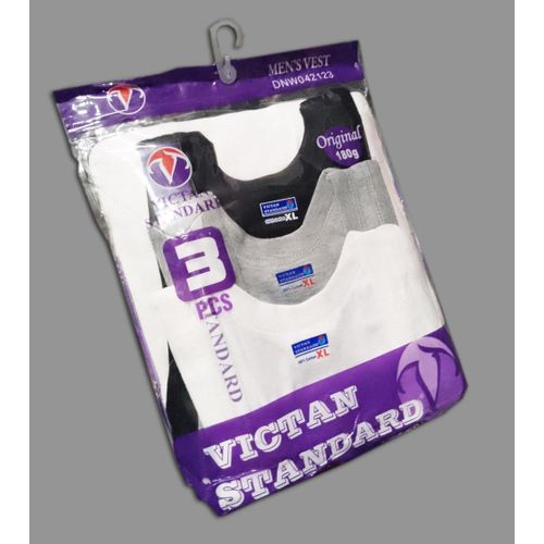 3-Pack Men's Cotton Vests – Black, Gray, White – Soft Sleeveless Undershirts (Sizes M-3XL)