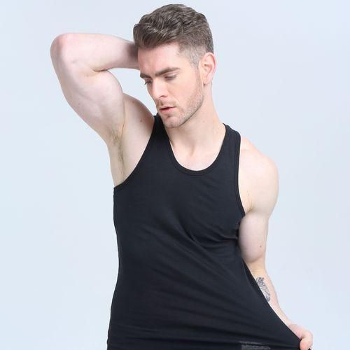 3-Pack Men's Cotton Vests – Black, Gray, White – Soft Sleeveless Undershirts (Sizes M-3XL)