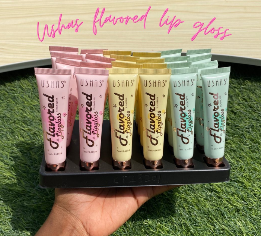 2PCS USHAS Flavored Lip Gloss – Moisturizing Shiny Lip Lacquer, Non-Sticky Formula with Delicious Scent, Lightweight Lip Color