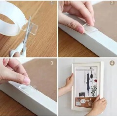 Strong Double-Sided Cello Tape –Heavy Duty Adhesive Mounting Tape for Wall, Décor, DIY & Office Use Great for Mounting photos, hooks, Signs, Car accessories No drilling or Damage to walls,Glass,Tiles