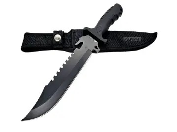 Tactical Bowie Hunting Knife with Sheath – Razor Sharp Fixed Blade for Camping, Military Survival, Bushcraft & Outdoor Gear – Non-Slip Rubber Handle, Full Tang Stainless Steel, Emergency Kit Essential