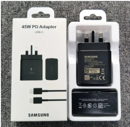 Samsung 45 Watts Super Fast Charger Adapter With Type C To C Output For Galaxy A06, A16, A26, S24 Ultra, A36, A56, A05, A05s, A14, A15, A23, A24, A25, A33, A34, A35, A53, A54, A55, A07, A17, A57, S25