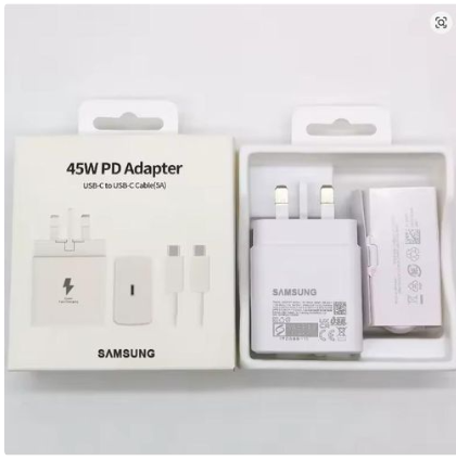 Samsung 45 Watts Super Fast Charger Adapter With Type C To C Output For Galaxy A06, A16, A26, S24 Ultra, A36, A56, A05, A05s, A14, A15, A23, A24, A25, A33, A34, A35, A53, A54, A55, A07, A17, A57, S25
