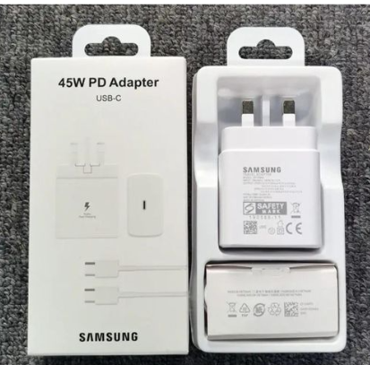 Samsung 45 Watts Super Fast Charger Adapter With Type C To C Output For Galaxy A06, A16, A26, S24 Ultra, A36, A56, A05, A05s, A14, A15, A23, A24, A25, A33, A34, A35, A53, A54, A55, A07, A17, A57, S25