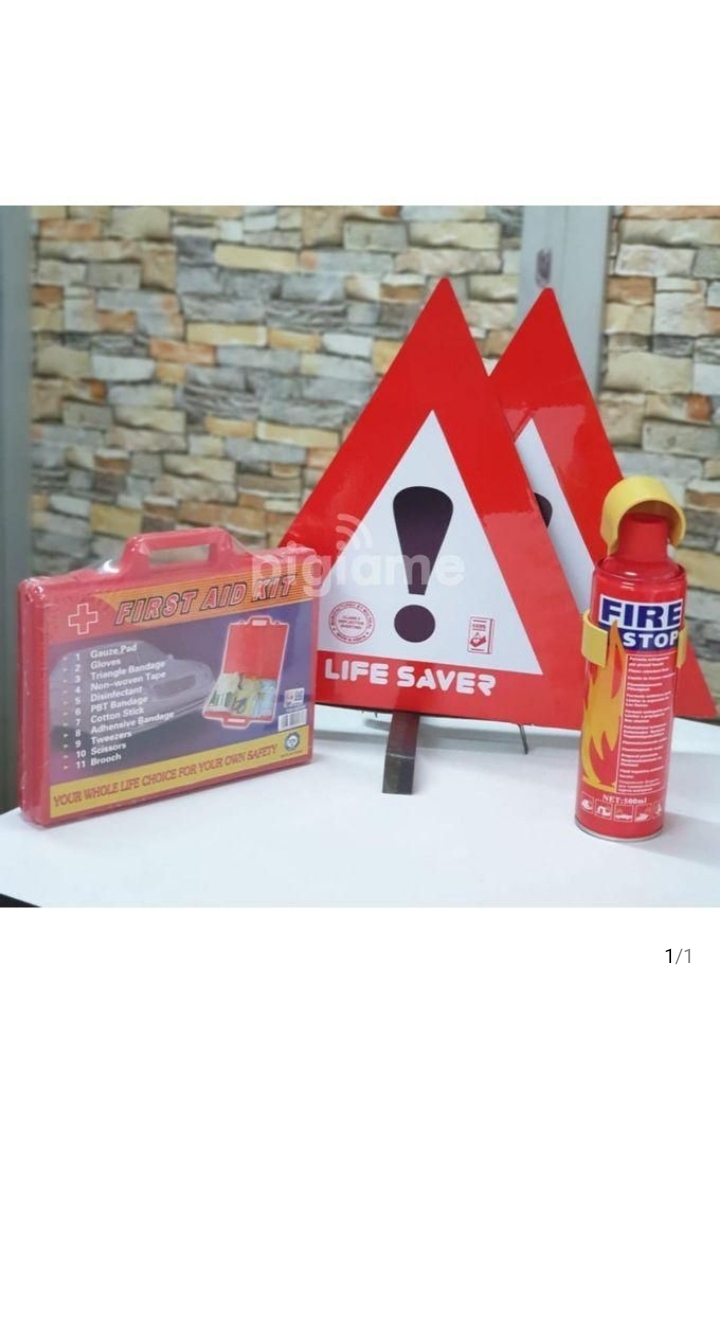 Car Emergency safety kit First Aid ,fire extinguisher & warning