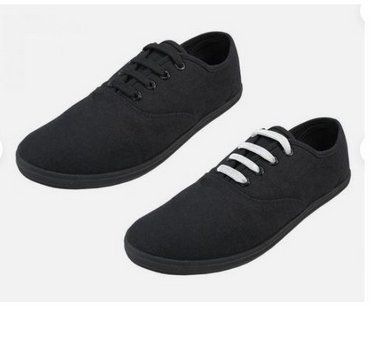 Women and ladies Full black color canvas shoes flat rubber sole casual shoes for female