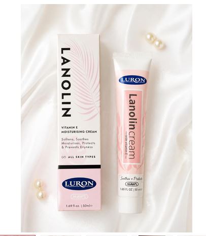 Luron Lanolin Cream with Vitamin E 50g, deeply moisturizing and nourishing cream designed to hydrate and protect the skin